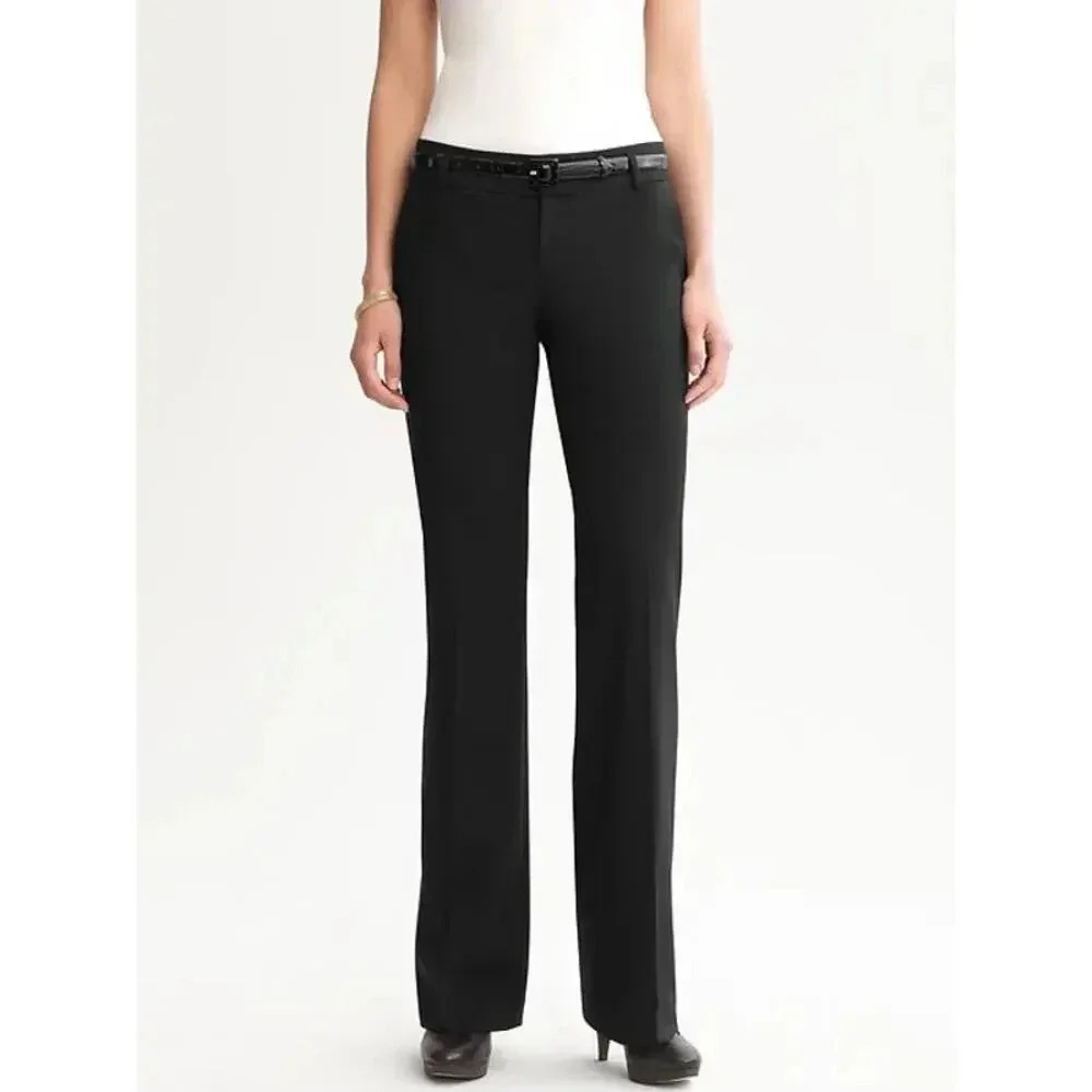 Banana Republic Martin Fit Linen Blend Pants Black Size 16